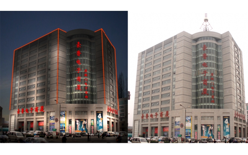 豪魯電子商廈發(fā)光標識，壓克力發(fā)光大字